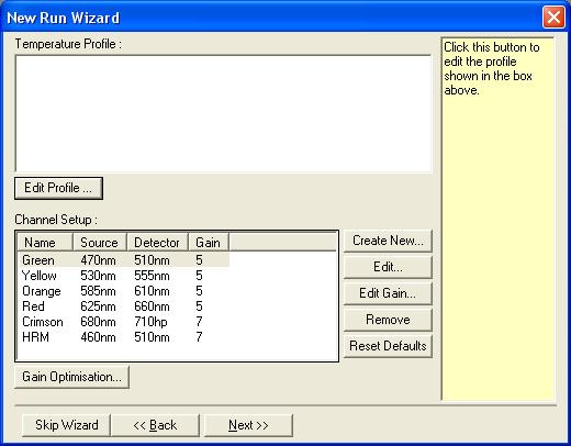 5. New Run Wizard (Yeni Çalışma Sihirbazı) diyalog kutusundaki (Şekil 22) Edit Profile (Profili düzenle) düğmesine tıklayın ve aşağıdaki adımlara göre