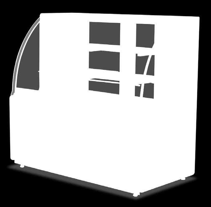 TEŞHİR ÜRÜNLERİ MERKÜR ET ve MEZE VİTRİNLERİ (BOMBE CAM) - Çalışma aralığı; +0º C, + 8º C (tropikal 43º C) - İçten motorlu soğutma uygulaması.