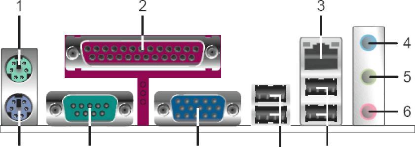 11 10 9 8 7 Resim 1.9: Kasa üzerindeki portlar 1. PS/2 Fare Portu: Yeşil renkte olan bu port, PS/2 fareler içindir. 2.