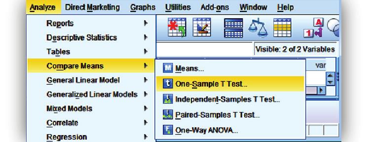 Bunun için SPSS ekranından sırasıyla Analyze > CompareMeans > One-Sample T Test seçenekleri