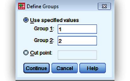 bağımsız değişkeni Grouping Variable (gruplayan değişken) kutusuna aktarmak gerekmektedir.