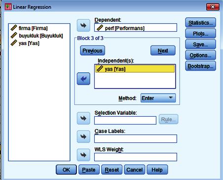 Hiyerarşik Regresyon (Hierarchical Regression) Hiyerarşik regresyon birçok açıdan standart çoklu regresyona benzer, tek fark bağımsız değişkenlerin modele nasıl eklendiğidir.