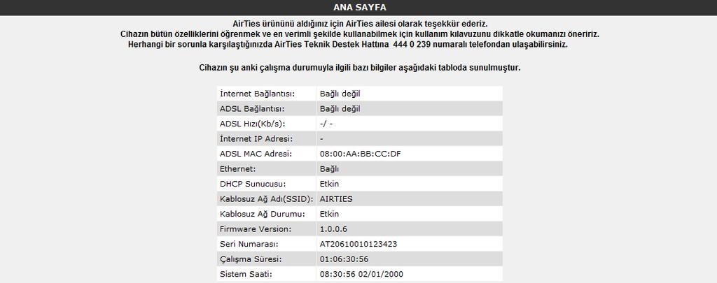 3.Adım Cihazınızın giriş ekranını geçtikten sonra açılan ilk ekran Ana Sayfa ekranıdır.