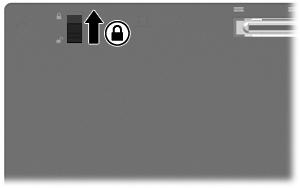 5. Aksesuar pilini bilgisayara sabitlemek için aksesuar pili kilitleme mandalını kaydırın. 6. Bilgisayarı yukarı çevirin. 7.
