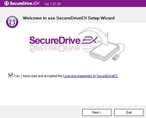 SecureDrive EX uygulama yazılımı ile, Toplum ve Güvenlik bölümlerine cihazınızı şifreleyerek ve bölerek koruyabilirsiniz. Uyarı: Bölme eylemi, cihazın içindeki tüm veriyi silecektir.