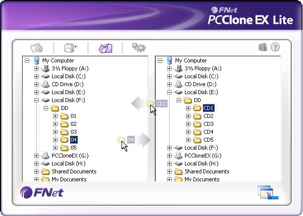 5 Dosya Yöneticisi PCClone EX Dosya Yöneticisi, Windows Explorer a benzer şekilde çalışır.