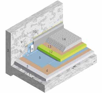 TPO SINTOFOIL serisi 15 TPO ÇATI ÇÖZÜMLERİ KORUMA KATMANLI SICAK ÇATI Üzerinde Gezilmeyen, Balastlı Çatılar TABAN BETONU 1 YAN DUVAR 2 EĞİM ŞAPI 3 POLİETİLEN BUHAR BARİYERİ 4 TERMAL İZOLASYON 5 TPO