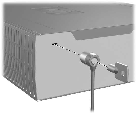 Güvenlik Kilidi Takma Bilgisayarın fiziksel güvenliği için, arka panele isteğe bağlı bir güvenlik kilidi takılabilir.