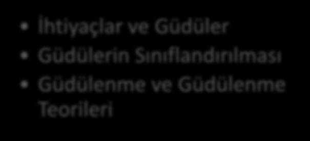 HEDEFLER İÇİNDEKİLER GÜDÜLENME VE