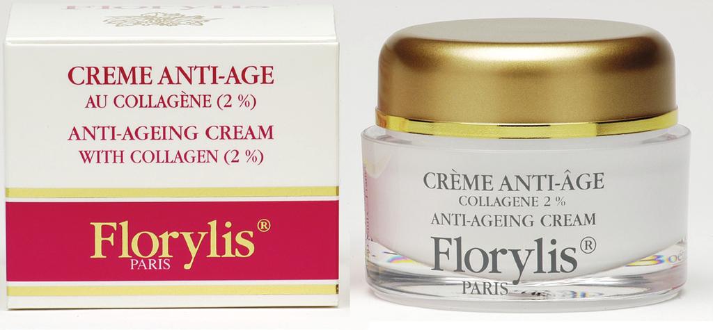 ANTI-AGEING CARE / YAŞLANMA KARŞITI BAKIM Anti-Ageing Cream with Collagen 50 ml Ref : BC0120 Yaşlanma Karşıtı Krem Kolajenli FLORYLIS Yaşlanma Karşıtı Kremi yüksek konsantrasyonda kolajen desteklidir.