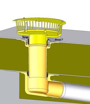 Varyant C: Acil drenaj sistemi için üçüncü yöntem ise taşma elemanın kullanımı. Bu varyantta normal süzgeç kullanılmaktadır. Acil durum drenaj görevini taşma elemanı gerçekleştirmektedir.