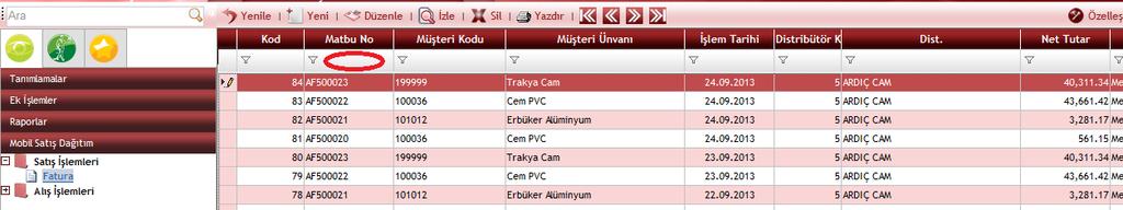 2. Prim Fatura kayıtlarına Dosya Ekleme Panorama üzerinde bulunan prim faturası (satış faturası) kayıtlarına, fatura bazında istenilen dosyalar (jpg, bmp, pdf, doc, xls, vb...) eklenebilir.