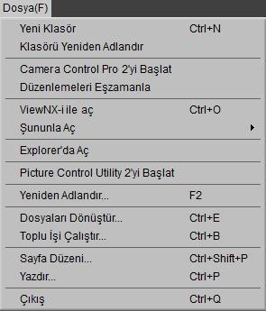 Menü Kılavuzu Capture NX-D Menüsü (Yalnızca Mac) Capture NX-D Hakkında: Ürün sürüm numarasını görüntüleyin. Tercihler: Capture NX-D tercihler iletişimini açın (sayfa 45).