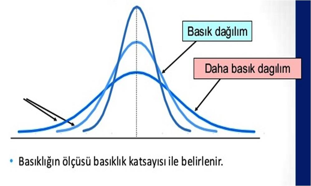 Normal Dağılım ve Biçim Ölçüleri Basıklık (Kurtosis): Değişkene ait gözlemlenen değerlerin