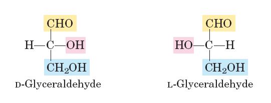 Stero izomerizm Hidroksimetil grubuna en yakın kiral karbona bağlı OH grubunun sağda veya solda oluşuna göre, monosakkaritler D veya L olarak adlandırılırlar.