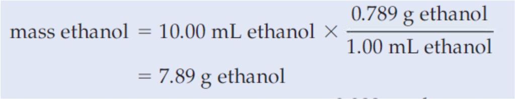 10 ml Etanolün (CH 3 CH 2 OH) (d=0.