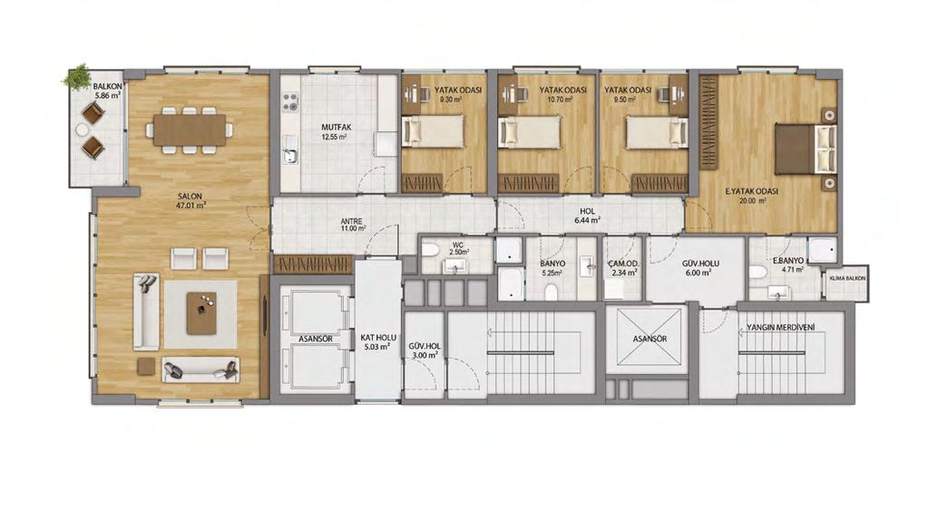 KAT PLANI - NURİPERE APARTMANI Brüt 232 m 2