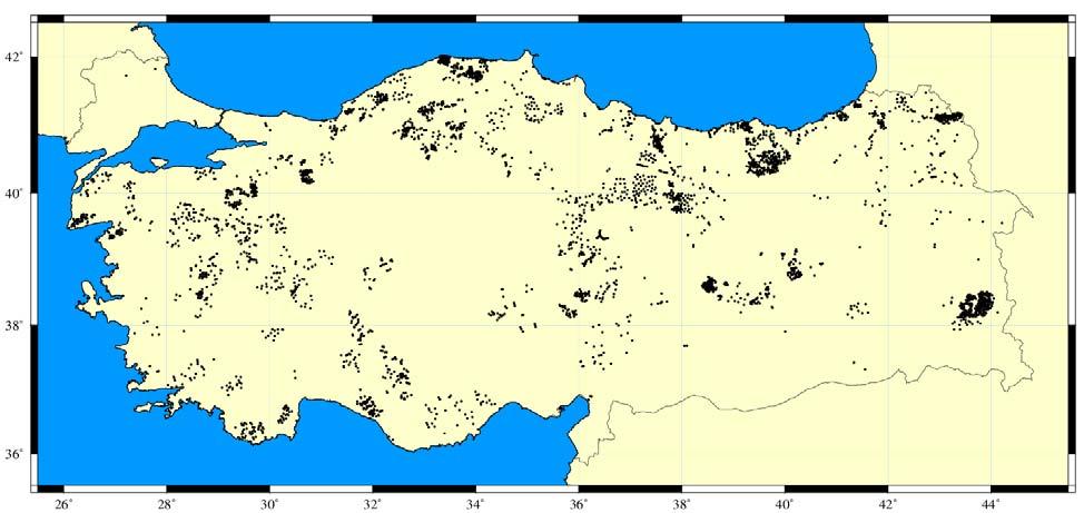 karşılaştırılmıştır. GPS ölçü epokları hakkında yeterince bilgi olmadığından, koordinatlar ortak bir epoğa kaydırılamamıştır.