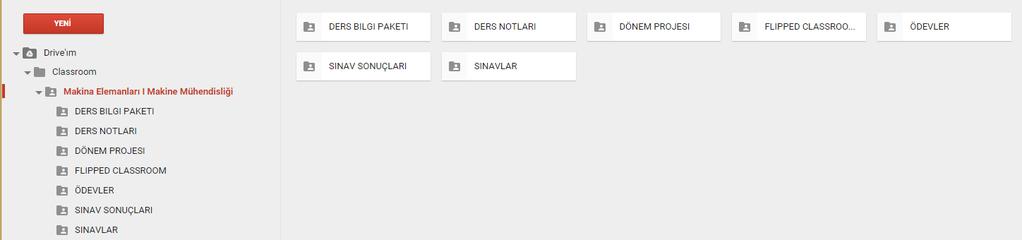 Google classroomda ders notları, duyuru yayınlama Ders notları, videolar gibi dosyalar için Google