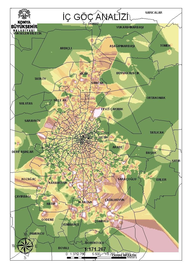 Harita 3 Konya Merkez İç Göç Analizi
