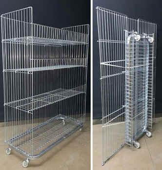 30-KE PATENTLİ PATENTED KATLANIR AKSİYON SEPETİ EKO FOLDING WIRE RACK ECO 4 Katlı / 4 Storey Metal Gövdeli Sağlam Tekerler / Metal Body Wheels Basit Kurulum / Easy To Assemble Nakliye ve Stok