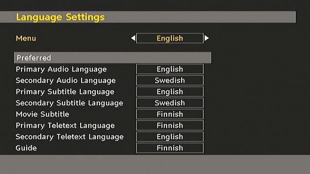 Movie Subtitle (optional) In order to display subtitles properly, use this setting to select a movie subtitle language. By pressing or button, select the desired language option.