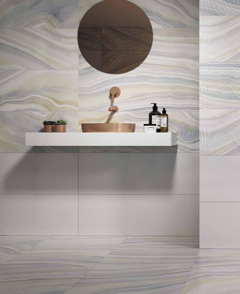 METAMARMO Duvar Karoları / Wall Tiles: K944998R 33x100 Metamarmo Düz Beyaz / Plain White K944709R 33x100 Metamarmo Krem