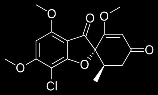 GRİSEOFULVİ (2S,5'R)-7-chloro-3',4,6-trimethoxy-5'- methylspiro[1-benzofuran-2,4'-cyclohex-2- ene]-1',3-dione Penicillium griseofulvum dan izole