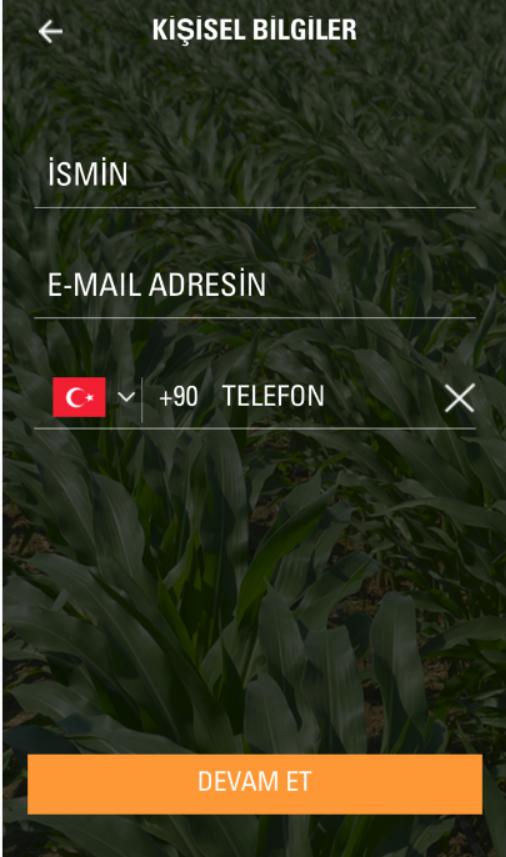 HESAP OLUŞTUR - KİŞİSEL BİLGİLER Adınız, e-posta adresiniz ve telefon numaranızı girin.