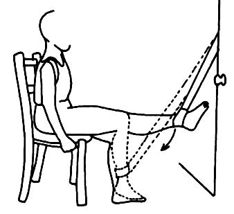 BÖLÜM 3: ALT EKSTREMİTE 1- Ayakta hamstring germe: ayakta, yaklaşık 40cm yüksekliğindeki bir basamağa ayak yerleştirilir, diz ekstansiyonda iken öne parmak uçlarına doğru esnem yapılmalıdır.