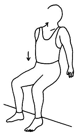 BÖLÜM 3: ALT EKSTREMİTE 7- Duvarda kayma egzersizi: Ayaklar omuz genişliğinde açık, ayakta sırt, omuzlar ve baş bir duvara yaslanmış şekilde karşıya bakılır. Omuzlar rahat bir pozisyonda durulur.