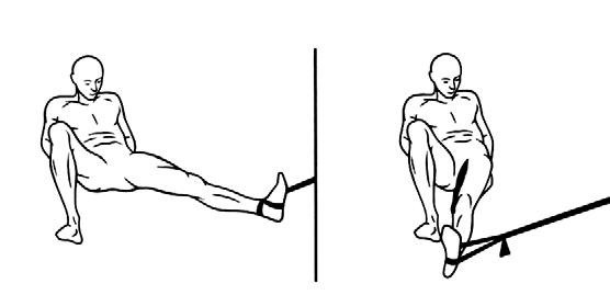 48). 17- Lastik bant ile kalça adduktor ve vastus medialis obliquus kuvvetlendirme: Sırtüstü uzun oturma pozisyonunda iken egzersiz