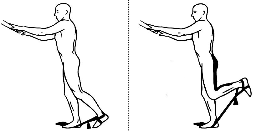 BÖLÜM 3: ALT EKSTREMİTE 10. Lastik bant ile ayakta hamstring kuvvetlendirme (Şekil 3.100). Şekil 3.100: Lastik bant ile hamstring kuvvetlendirme 11.
