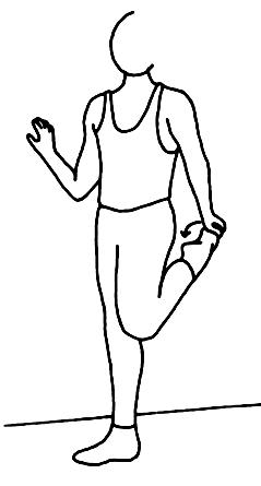 Çarşafla b. Ayakta Şekil 3.152: Germe egzersizleri (Aşiltendon) 2. Aktif ayak bileği eklem hareketleri: Diz düz olacak şekilde oturulur veya uzanılır.