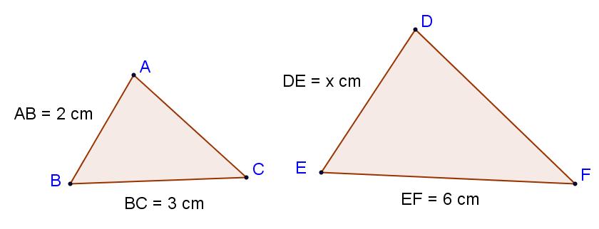 14: ABC ve DEF üçgenleri benzer olduğuna göre, x kaç cm olur?