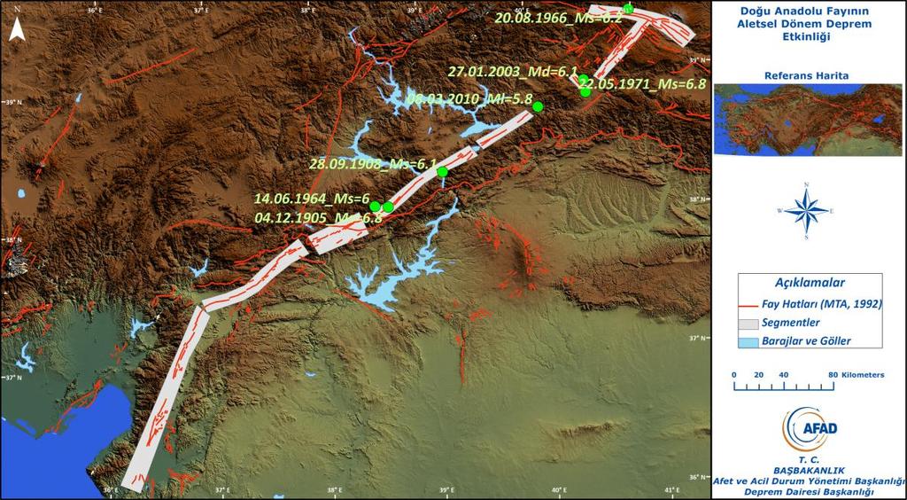 tarihsel ve gerkse aletsel dönem deprem etkinliği birlikte değerlendirildiğinde, Gölbaşı- Türkoğlu segmentinin sismik aktivite bakımından suskun olduğu aşikardır. Şekil-8.