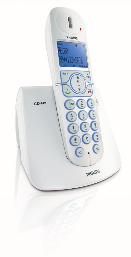 CD440 www.philips.com/support TR Dijital Kablosuz Telefon!