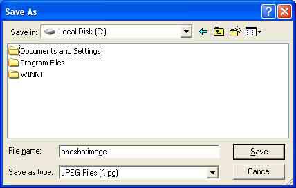 ActiveX viewer ile 3 Save as type (kayıt formatı) olarak JPEG Files ya da Windows Bitmap Files i seçin.