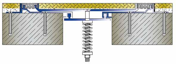 Seismic expansion joint profile for 10cm width. Water isolation, fire barriers are optional.