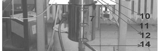 5-Manometre 12-Örnek alma borusu 5-Karıştırıcı kontrol düğmesi 6-Vakummetre 13-Soğutma spirali 7-Reaktörün ceket