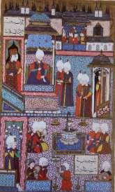 1 2 3 4 Fotoğraf 1- Eğlence Sahnesi Külliyat-ı Kâtibi (1- Bardak, 2- Kâse, 3 ve 4- Sürahi). (1460-1480, Topkapı Sarayı Müzesi Kütüphanesi, İst. env. no. R.
