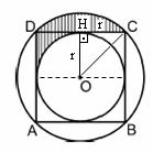 II. Yol Küçük çemberin yrıçpı r olsun. ABCD kresinin bir kenr uzunluğu r Yrıçp teğete değme noktsınd dik olduğun göre, OH DC Büyük çemberin yrıçpı OC R olsun.