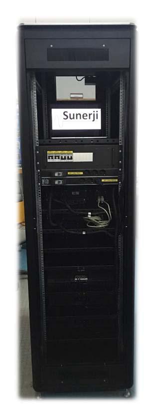 2000-G Serisi 10kVA Rack/Tower UPS (2 adet), 42U Rack Kabin içinde 4x10kVA UPS sistemine uygun tasar mda 3x20 x 9 Ah / 12VDC - 10 y l