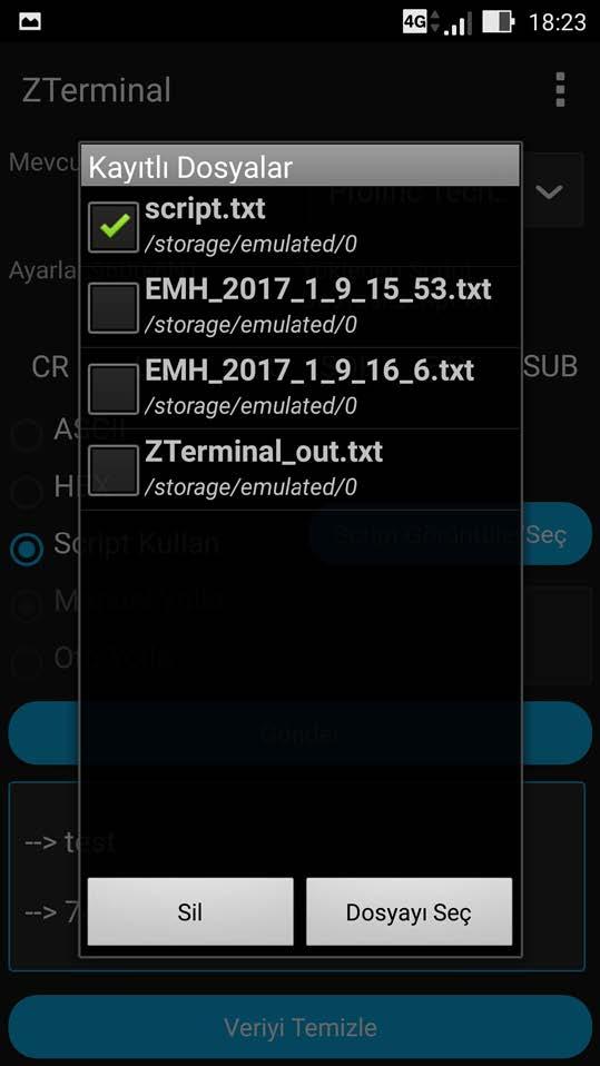 Text file formatında oluşturduğunuz script i işaretledikten sonra alt kısımdaki Dosyayı Seç butonuna basınız.