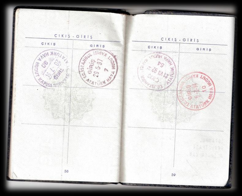 Pasaport Giriş-Çıkış Tarihleri Kalan hibenin ödenebilmesi için pasaportta bulunan