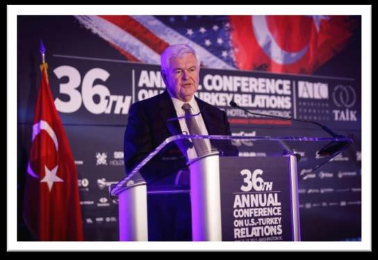 ortaklıklara değindi. Gingrich konuşmasında 1939 dan beri, dünyada kaç ortağımız olduğu, yeni ortaklıklar kurabilme yetimiz ve beraber çalışabilme yetimiz en önem arz eden şeyler oldu.
