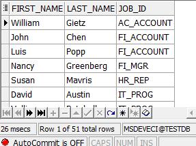 employees WHERE job_id NOT IN ('IT_PROG', 'ST_CLERK', 'SA_REP') ; Adının içinde e