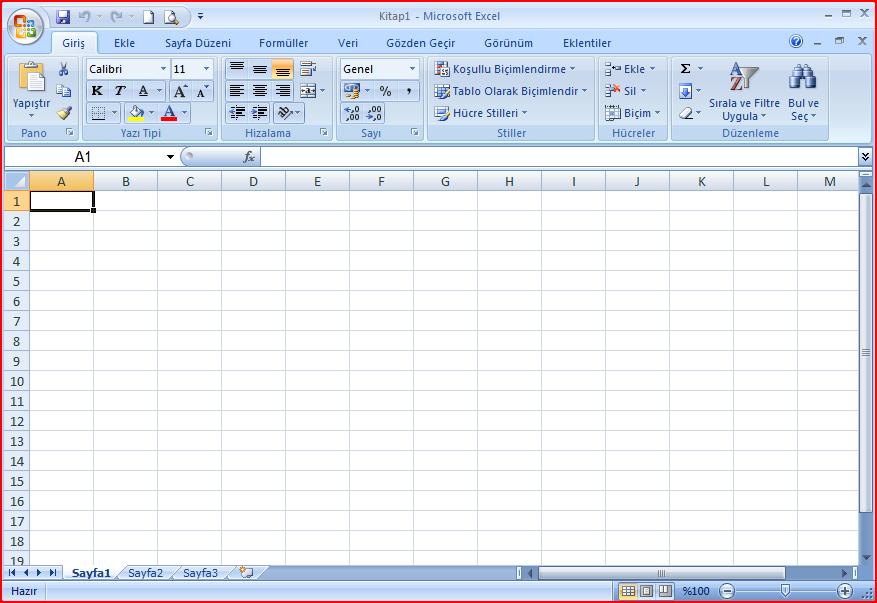 MICROSOFT EXCEL 2007 Microsoft Excel bir hesap tablosu programıdır. Bu program ile kolayca tablo oluģturulabilir ve tablo üzerinde hesaplama iģlemleri yapabilirsiniz.