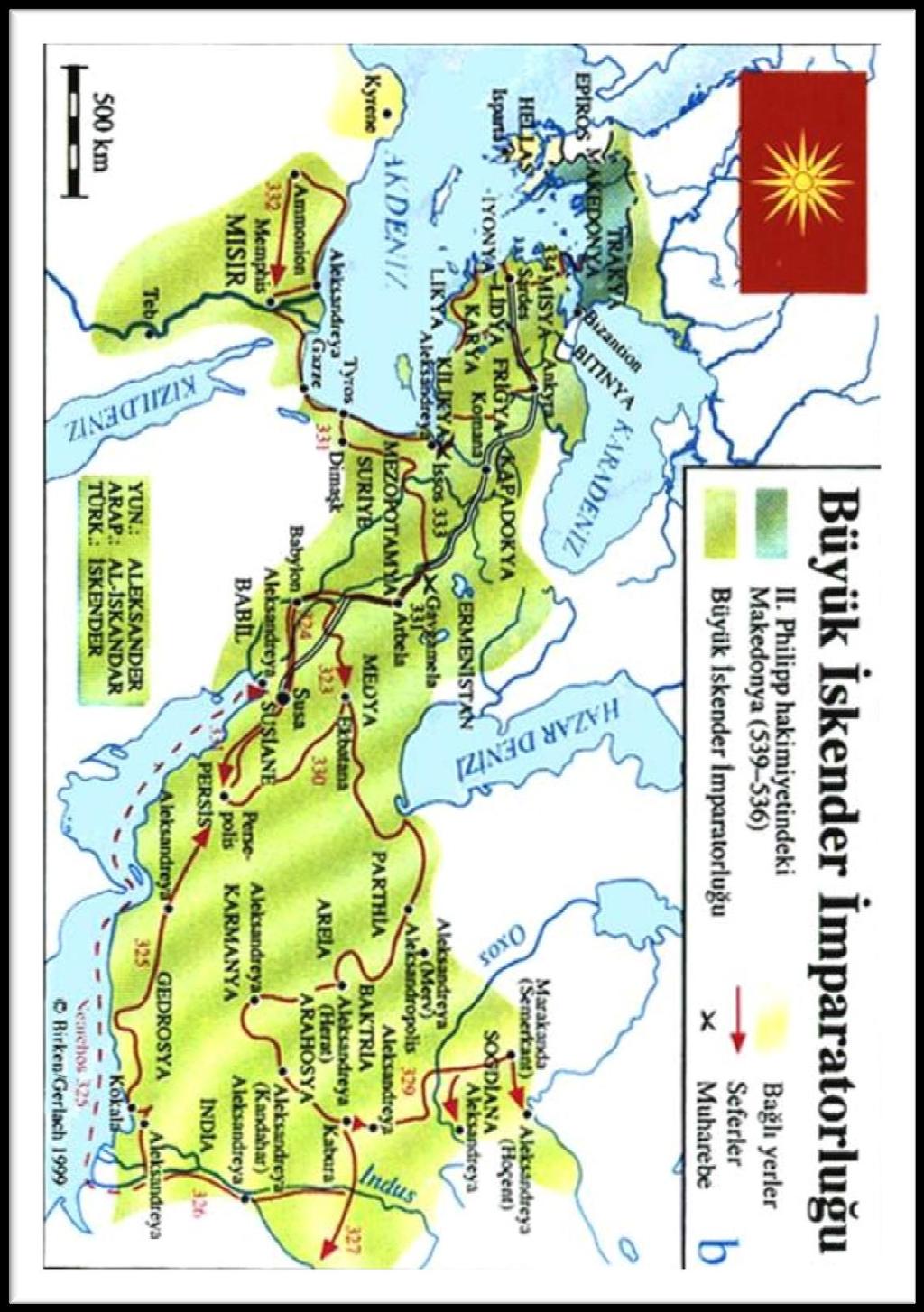 Harita 1: İskender İmparatorluğu Haritası. https://www.google.com.