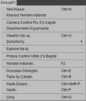 Menü Kılavuzu Capture NX-D Menüsü (Yalnızca Mac) Capture NX-D Hakkında: Ürün sürüm numarasını görüntüleyin. Tercihler: Capture NX-D tercihler iletişimini açın (sayfa 43).